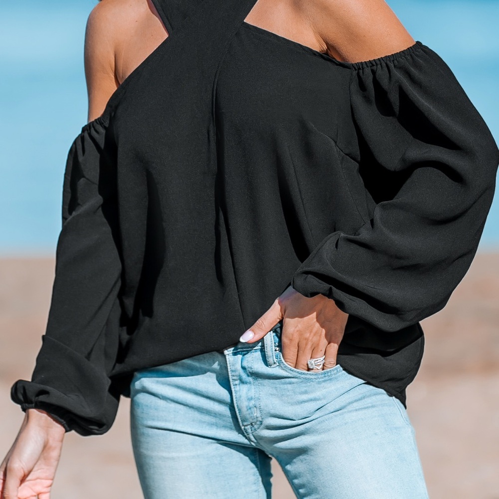 Cupshe Black Off-Shoulder Blouse